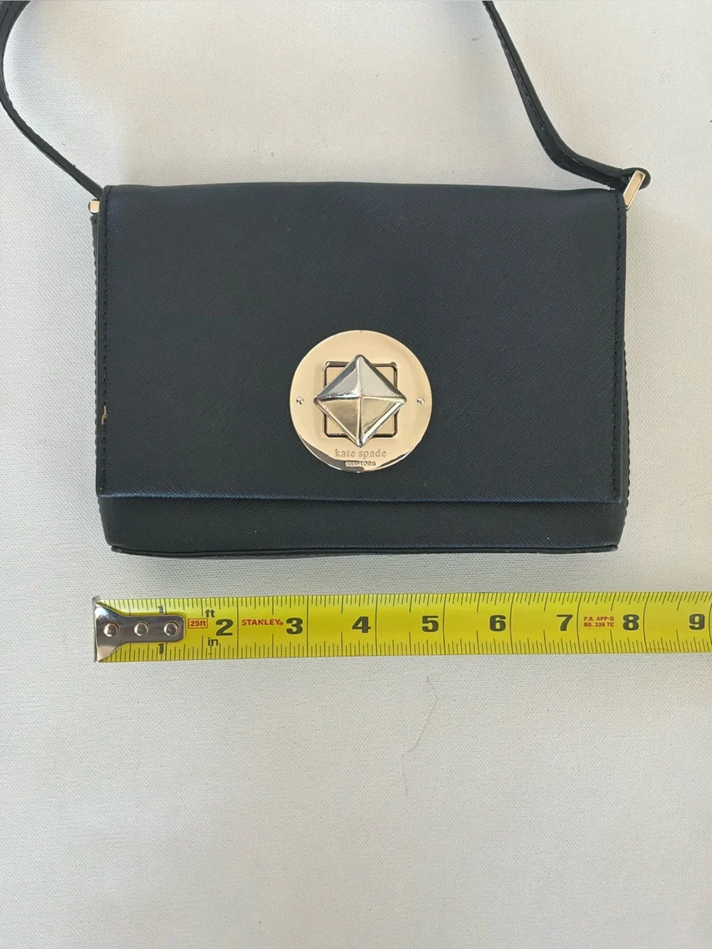 Kate Spade New York Black Saffiano Leather Crossbody Wallet Purse
